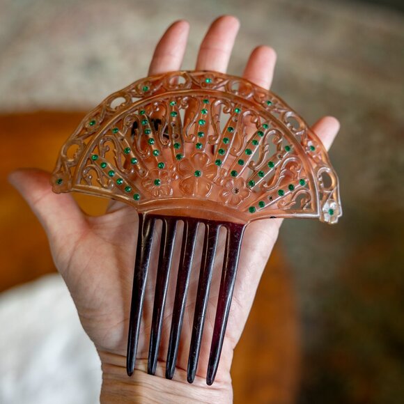 Vintage Hair Accessories Lot * Mantilla Comb & Rhinestone Pieces main image 12